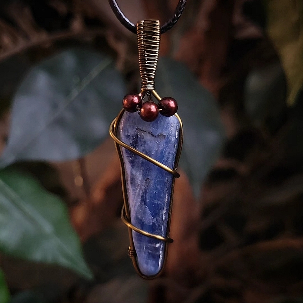 Handmade Blue Kyanite Crystal Pendant